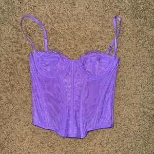 Purple lace corset top